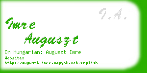 imre auguszt business card